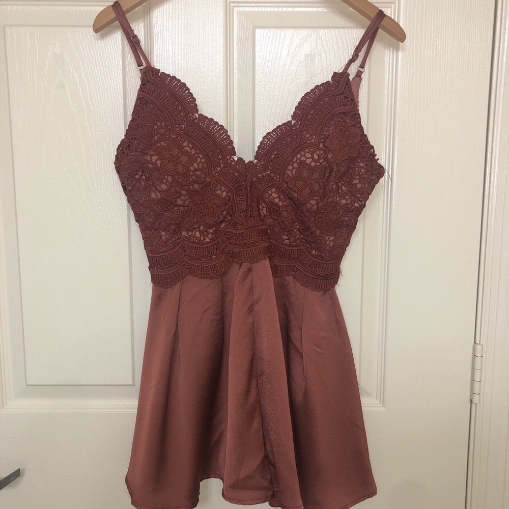 Dark Dusty Rose Romper - Picture 3 of 5